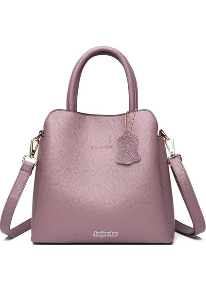 Soft Leather Bucket Bag 2024 Yeni Moda Annenin Çantası Büyük Kapacitet Ellerindeki Çantası (Yurt Dışından)