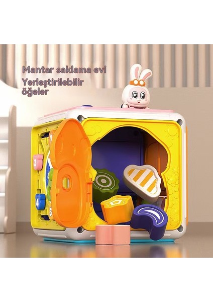 Çocuk Erken Eğitim Çok Fonksiyonlu Altı Yüzlü El Alkışlayan Davul Müzik Aydınlatma Bulmaca Eğlenceli Erkek ve Kız Oyuncakları (Yurt Dışından)