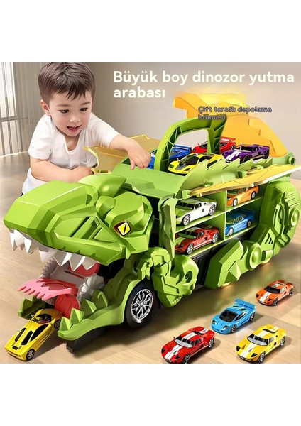 Yeni Dinozor Yutma Araba Dönüşüm Oyuncak Bulmaca Çocuk Depolama Atalet 6 Araba ile Sürgülü Araba (Yurt Dışından)