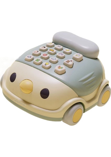 Mini Tavuk Telefon Telefon Zilini Simüle Ediyor, Akıllı Çocuk Erken Eğitim Müzik Aydınlanma Telefonu Araba Oyuncakları (Yurt Dışından)