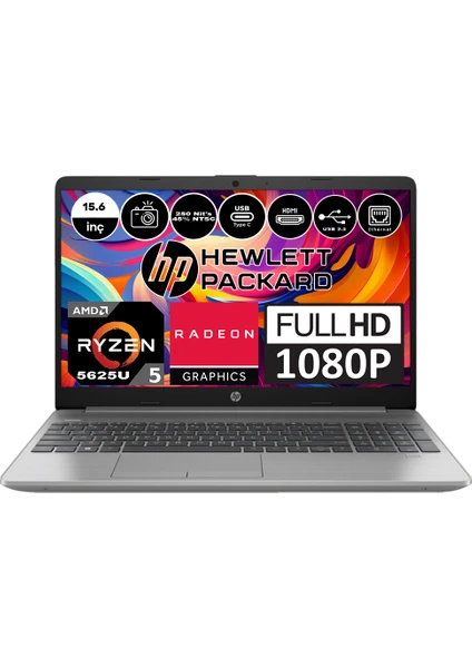 Hp 255 G9 Amd Ryzen 5 5625U 16GB 512GB SSD Amd Radeon Vega 7 Freedos 15.6" Fhd Taşınabilir Bilgisayar 9M3G7AT16512