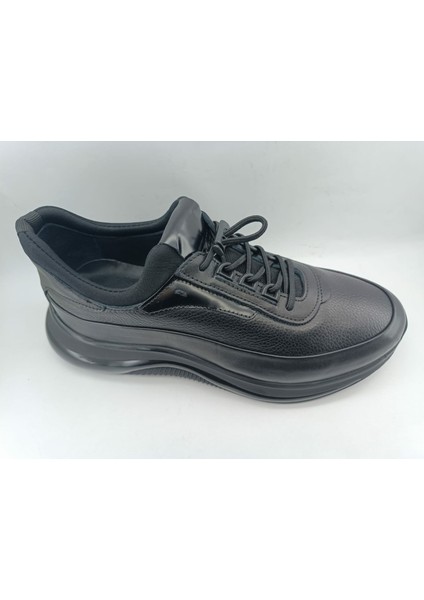 Siyah Deri Erkek Günlük Ayakkabı