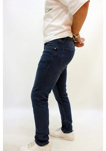 Panama 748-01 Blue Haki Erkek Likralı Dar Kesim Kot Pantolon Mavi modelleri