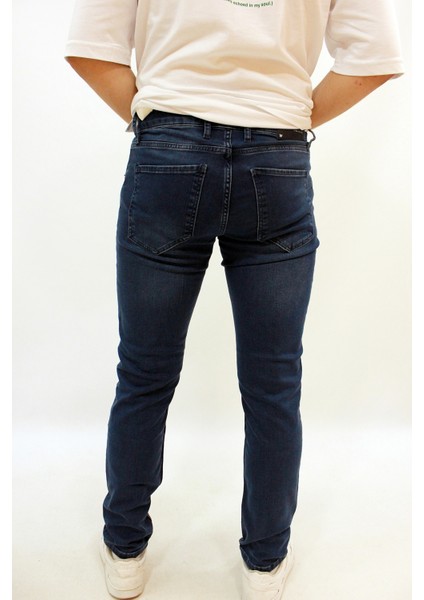 Panama 748-01 Blue Haki Erkek Likralı Dar Kesim Kot Pantolon Mavi fırsatları