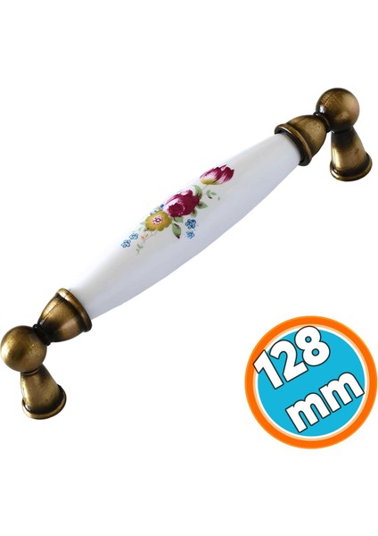 Porselen Antik Sarı 128 mm Mobilya Mutfak Kulp Çekmece Dolap Kulplar Kulpu Kulbu
