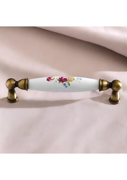 Porselen Antik Sarı 128 mm Mobilya Mutfak Kulp Çekmece Dolap Kulplar Kulpu Kulbu