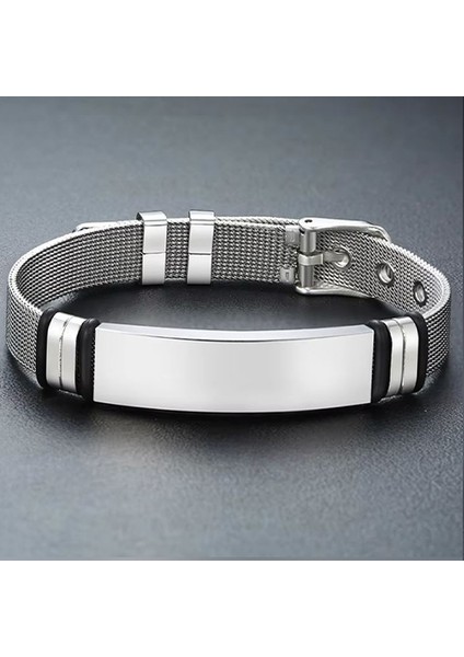 Kişiye Özel Isimli Kararmaz Çelik Bileklik / Söz, Tarih, Takım Logo, Şarkı Vs. Baskılı modelleri