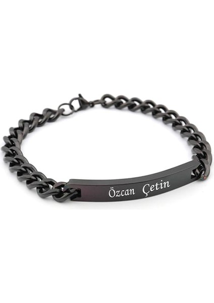 Kişiye Özel İsimli Kararmaz Çelik Bileklik Takım Baskılı modelleri