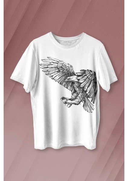 Kartal Black Eagle Baskılı Beyaz Tişört