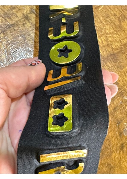 Kabarma Varaklı Yazılı Dekoratif Şerit Dikiş Aksesuarı En 5 cm fiyatları