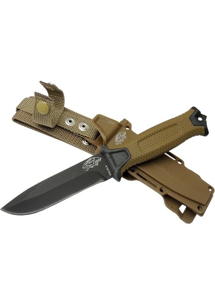 Columbia Tiger Tactical Htm 1041 B Kahverengi Outdoor / Survival Bıçak 27CM - Kauçuk Sap, Kılıflı, Kutulu