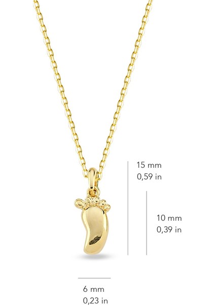 14 Ayar Altın Bebek Ayak İzi Kolye 1,79 gr fiyatları