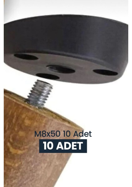 Ahşap Ayak Vidası M8X50 10 Adet fiyatları