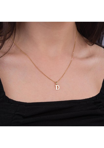 14 Ayar Altın D Harfi Kolye Ucu 0,35 gr modelleri