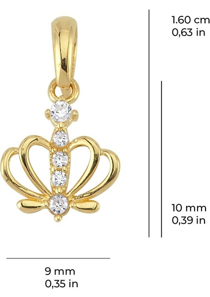 14 Ayar Taç Taşlı Altın Kolye Ucu 0,56 gr fiyatları