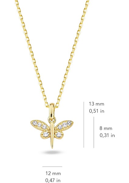 14 Ayar Altın Yusufçuk Kolye 1.8 gr