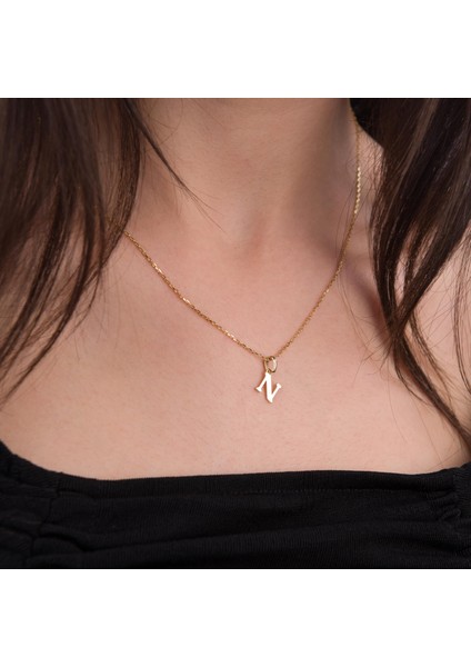 14 Ayar Altın N Harfi Kolye Ucu 0,44 gr modelleri