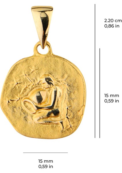 14 Ayar Altın Kova Burç Kolye Ucu 2,14 gr modelleri