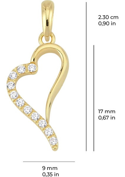 14 Ayar Altın Taşlı Kalp Kolye Ucu 0,87 gr fiyatları