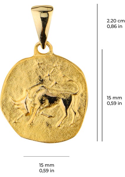 14 Ayar Altın Boğa Burç Kolye Ucu 2,10 gr modelleri