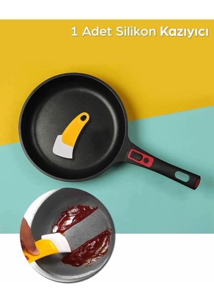 2 Adet Silikon Tava Kazıyıcı Spatula | Yapışmaz Kauçuk Temizleme Spatulası