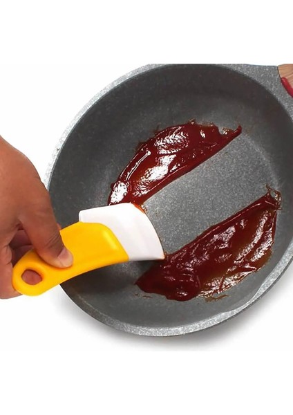 2 Adet Silikon Tava Kazıyıcı Spatula | Yapışmaz Kauçuk Temizleme Spatulası