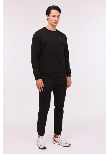 M-Colonel C Neck Swt 4pr Siyah Erkek Sweatshirt modelleri