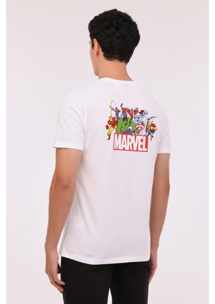 ml Marvel 11LSN1014 4fx Kırık Beyaz Erkek Kısa Kol T-Shirt fiyatları