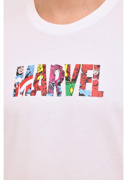 ml Marvel 11LSN1014 4fx Kırık Beyaz Erkek Kısa Kol T-Shirt fırsatları