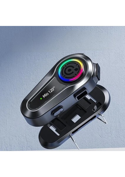 Mio 120 2x Rgb 1000MAH Ipx6 1500M 2 Kişilik Kask Intercom Motosiklet Bluetooth Kulaklık - Siyah indirimleri