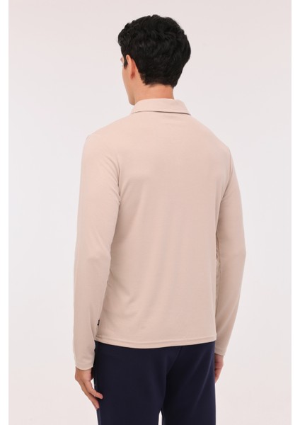 Ml Zeyn 15ıtl510 4pr Bej Erkek Uzun Kol T-Shirt