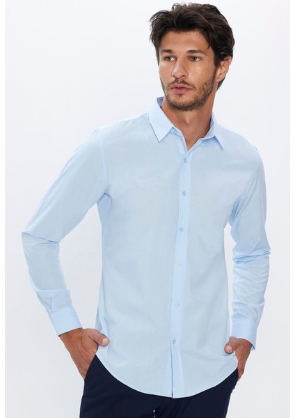 Slim Fit Dar Kesim Tery Cotton Erkek Gömlek