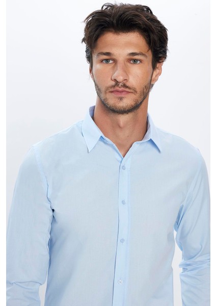 Slim Fit Dar Kesim Tery Cotton Erkek Gömlek fiyatları