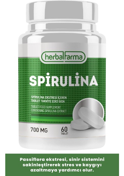 Spirulina Ekstresi Içeren 60 Tablet Takviye Edici Gıda