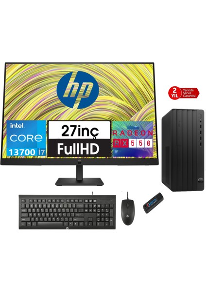 290 Pro G9 Intel Core I7 13700 16GB 1tb SSD 4GB/RX550 27" Monitör WINDOWS11HOME Masaüstü Blgisayar 8624A8ET28+ZETTAUSBBELLEK