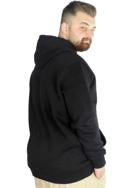 Erkek Sweatshirt Kapşonlu Kanguru Pocket Basic 20562 Siyah