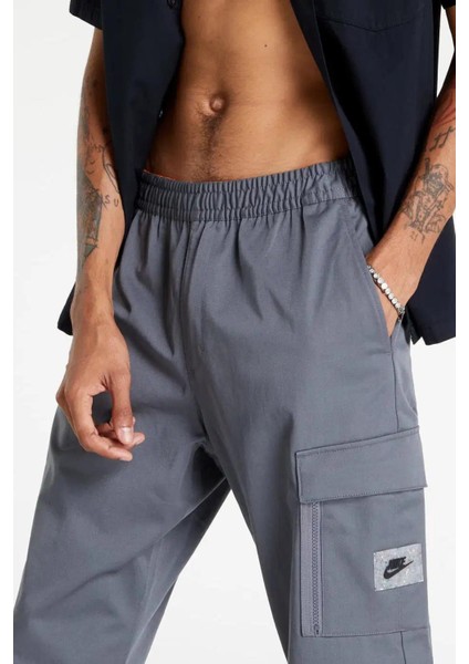 Dri-Fit Spu Woven Bol Kesim Kargo Cepli Gri Erkek Eşofman Altı modelleri