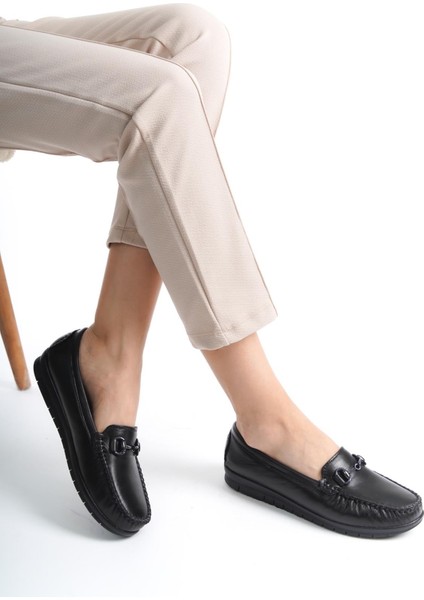 ARTI ARTI AYAKKABI ARTI-ARTI014-BB-501-T Deri Ortopedik Kadın Siyah Babet Ayakkabı modelleri