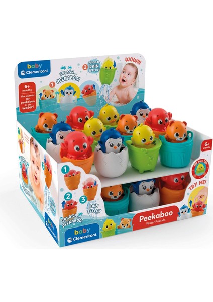 Baby Clementoni - Saklanan Su Arkadaşları Banyo Oyuncağı, Tekli