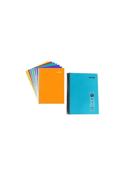 Ayraçlı Defter Separatörlü Defter 4+1 (4 Kareli,1çizgili) A4 -150 Yp - Spralli Plastik Kpk