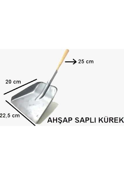 Faraş Kürek Metal Demir - Ahşap Saplı