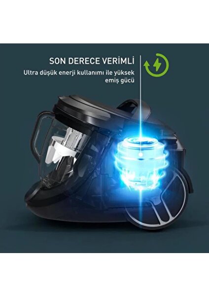 Ultra Düşük Enerji Yüksek Emiş Gücü Premium Silence Force Cyclonic 550W Toztorbasız Süpürge-Kablosuz Lambader Hediye