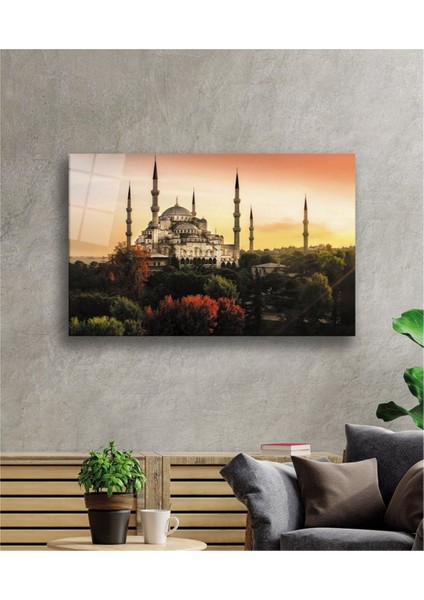 Dekoratif, Istanbul Cami Manzara, Cam Tablo, Uv Baskı, Duvar Dekoru, 10353 Bungcam