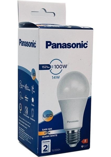 14W (100W) LED Ampul 3 Adet - Sarı Işık E27 LED Lamba