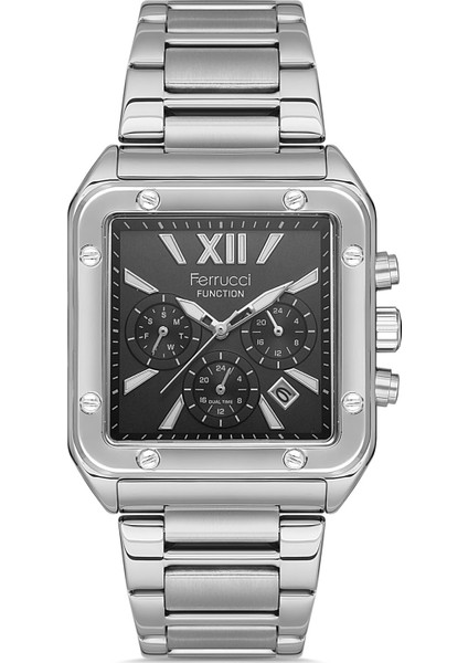 Erkek Çelik Kasa Kol Saati Çelik Kordon Iç Fonksiyonlar Aksamlar Aktif Su Geçirmez Paslanmaz Çelik Premium Kare Model