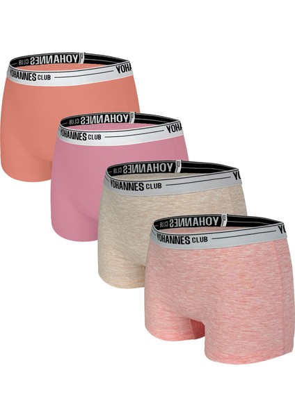 Yohannesclub Kız Çocuk Pamuklu Boyshort (Boxer) 4'lü Paket