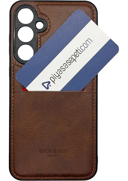 Samsung Galaxy A24 Kartlıklı Rich Boss Lüx Deri Kılıf Açık Kahve modelleri