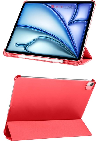 iPad Air 11 M2 2024 Air 6. Nesil uyumlu Kılıf Kalem Bölmeli Kapaklı Standlı Smart Akıllı Uyku Modlu