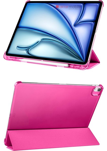 iPad Air 11 M2 2024 Air 6. Nesil uyumlu Kılıf Kalem Bölmeli Kapaklı Standlı Smart Akıllı Uyku Modlu