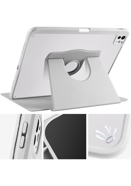 iPad Pro 13 M4 2024 Uyumlu Kapaklı Kılıf Kalem Bölmeli Dönebilen Yatay Dikey Standlı Akıllı Kapak fiyatları